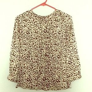 Pure silk animal print top
